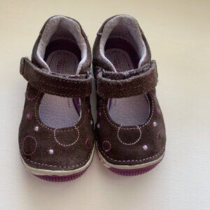 Toddler Girls Brown & Pink Stride Rite Mary Janes Sz 4.5